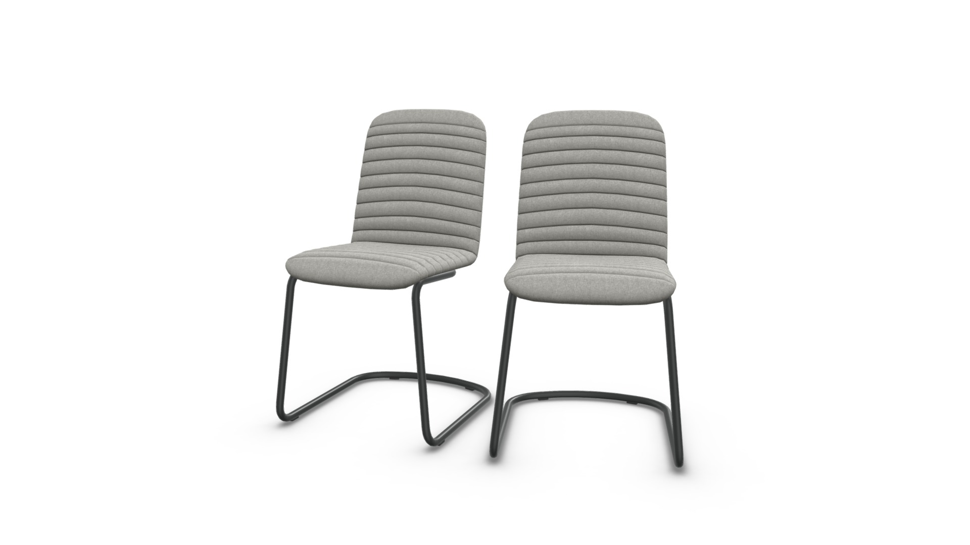 Set of 2 Cata Cantilever Dining Chairs Marl Grey 3D model by