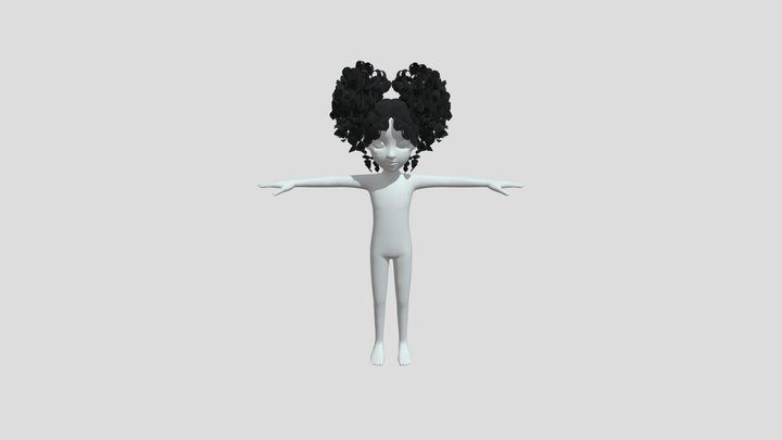 Hair FBX file prefab zepeto template 3D Item 3D Model