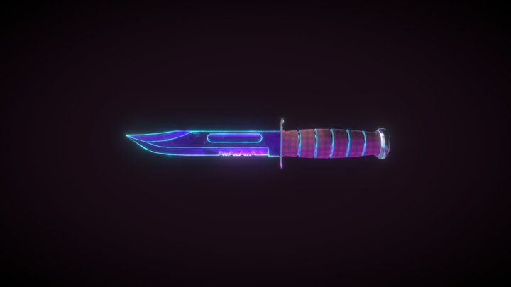 low poly baked knife 3D Model