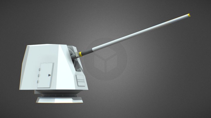 5"/70 Caliber Mark 45 Mod.6 Naval Gun 3D Model