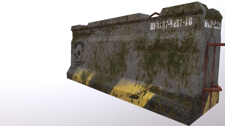 Old decrepit road barrier 3D Model