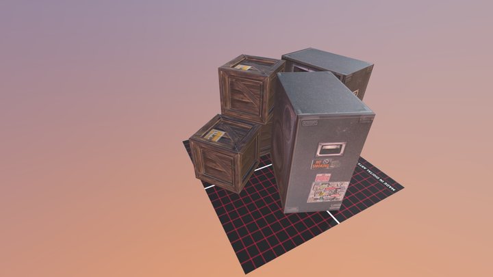 Music  And Crates 3D Model