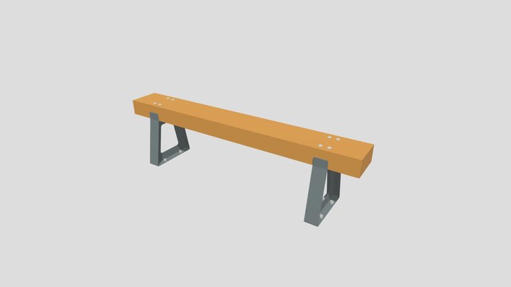 Railway Sleeper Bench 3D Model