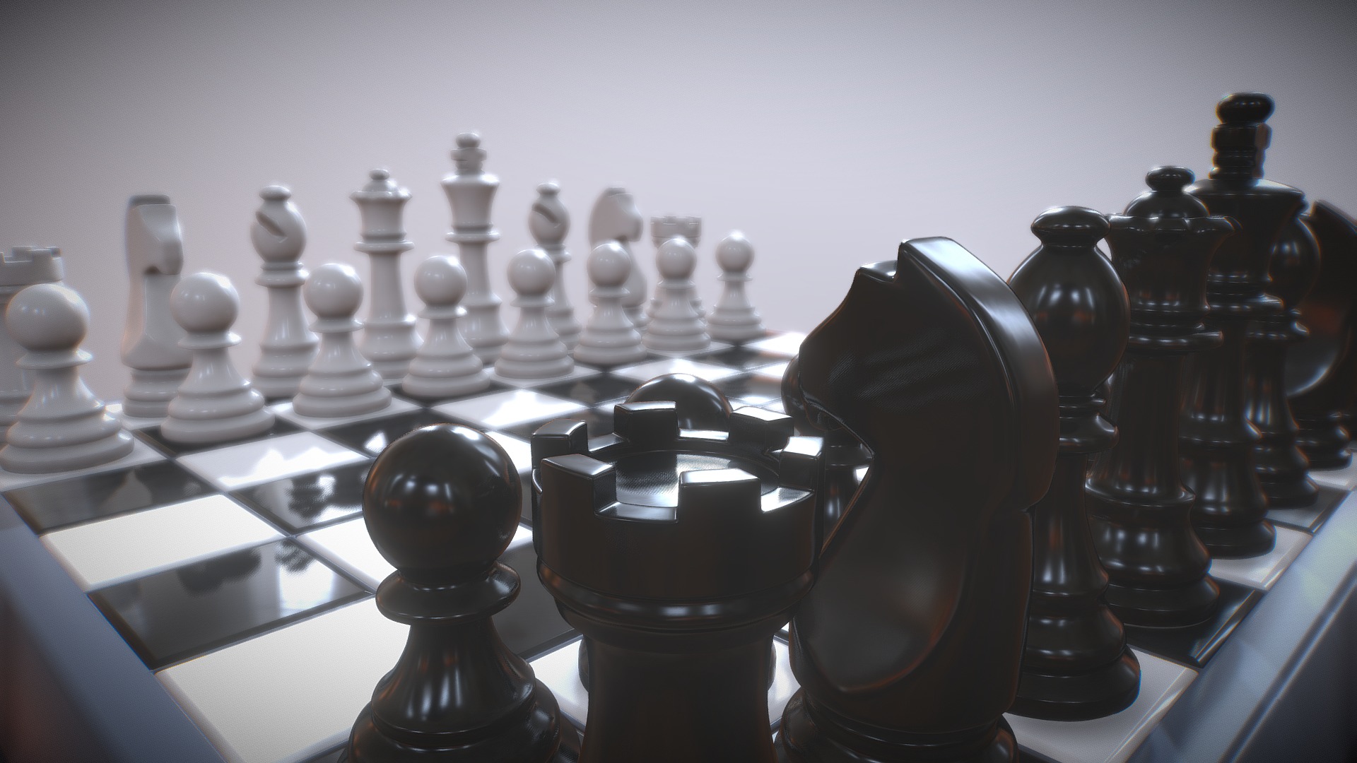 3D model Classic Chess Set - This is a 3D model of the Classic Chess Set. The 3D model is about a chess board with a chessboard.