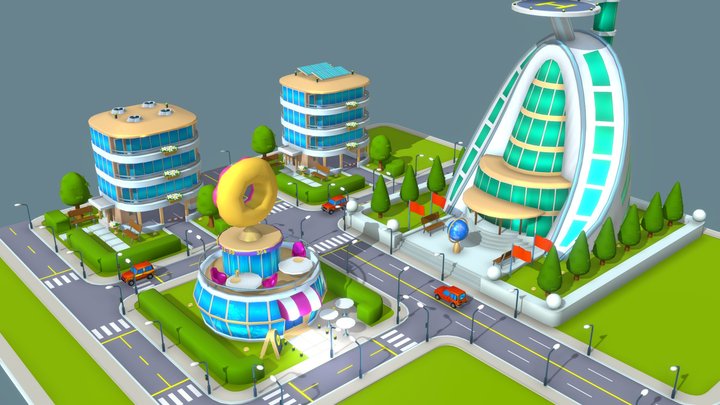 CITY. Daytime 3D Model