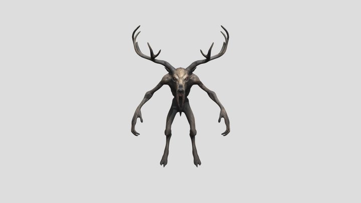 scary deer monster wendigo 3D Model