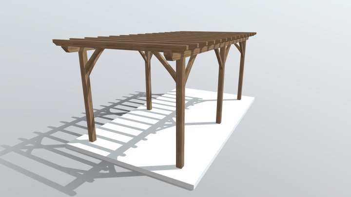 Pergola Københavns bindingsværk og tagteknik 3D Model
