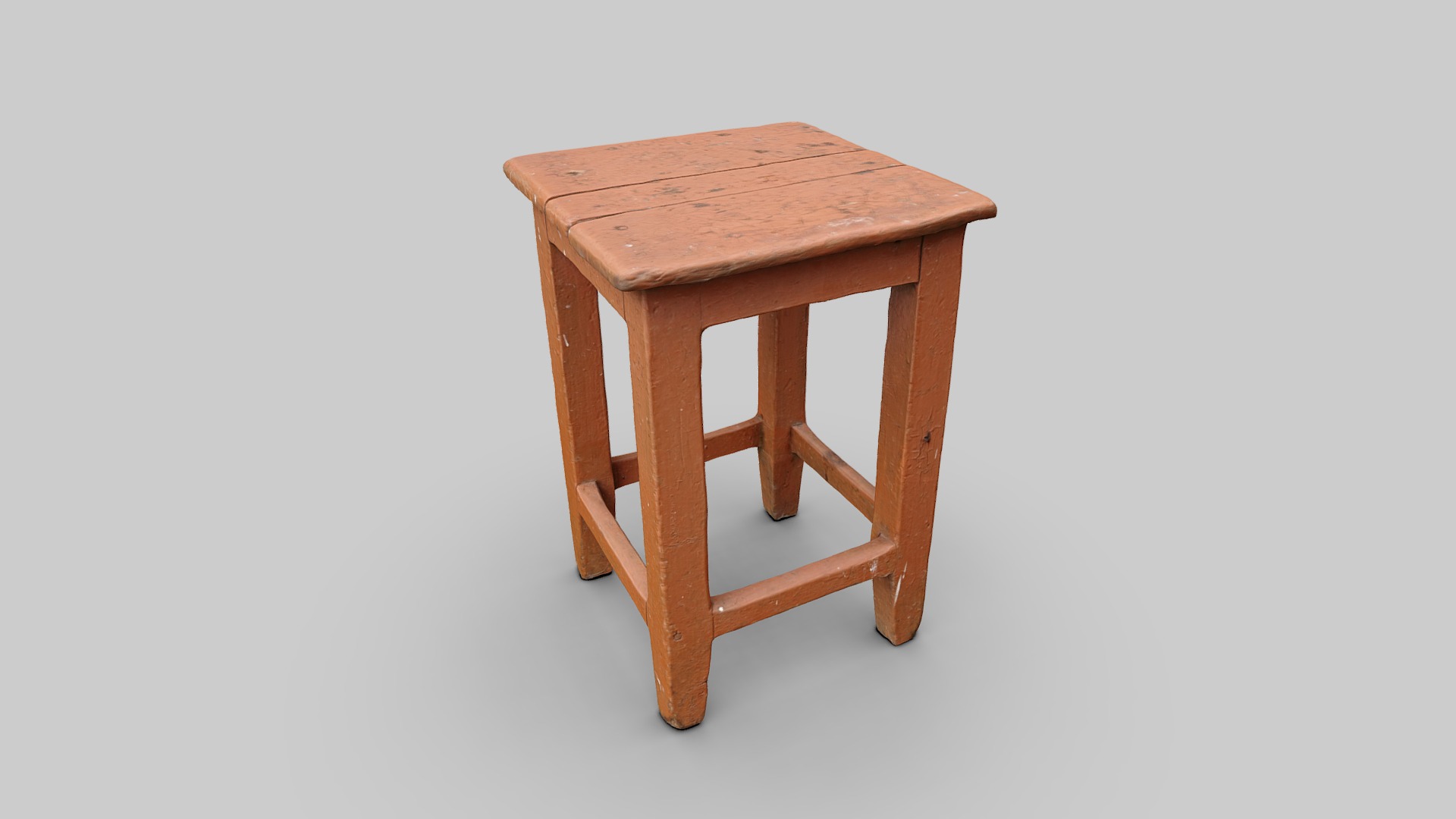 3D model Old wooden chair (RAW scan) - This is a 3D model of the Old wooden chair (RAW scan). The 3D model is about a wooden table with legs.