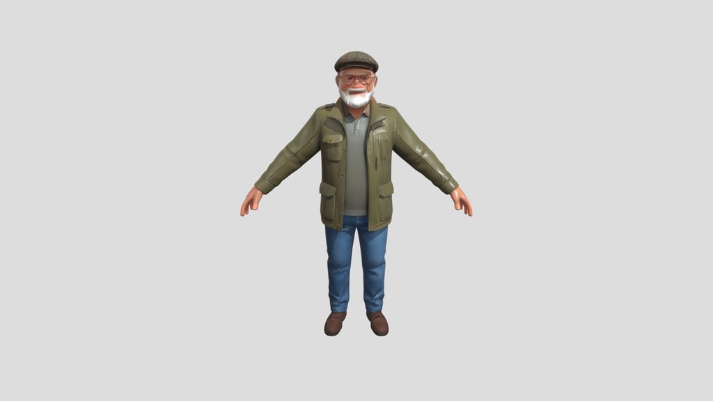 Elderly man in casual wear