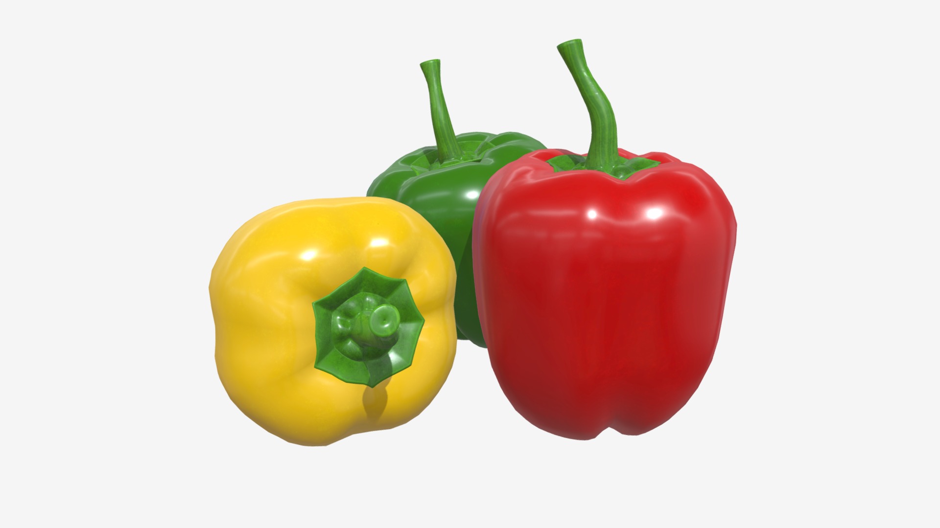 3D model Pepper bell comp 02 - This is a 3D model of the Pepper bell comp 02. The 3D model is about a group of colorful peppers.