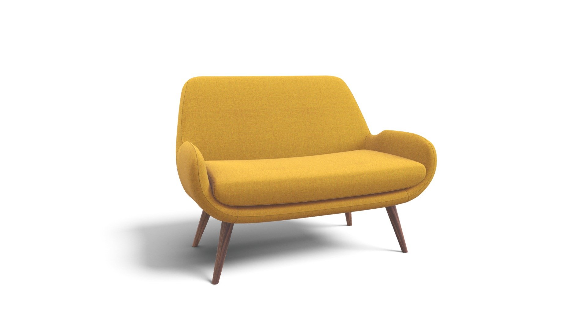 Moby 2 Seater Sofa, Yolk Yellow