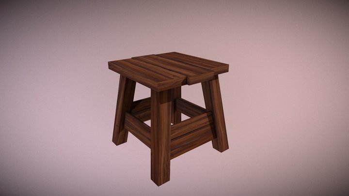 Low poly stool 3D Model
