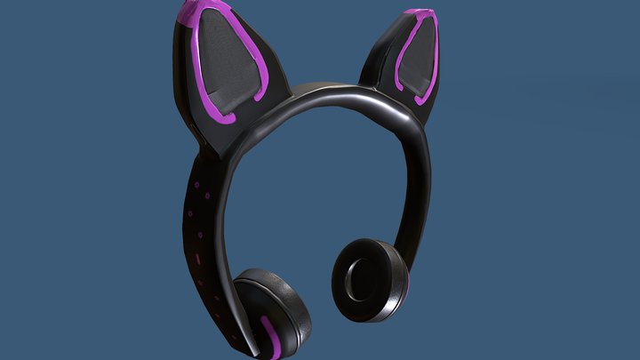 Cat Headphones 02 3D Model