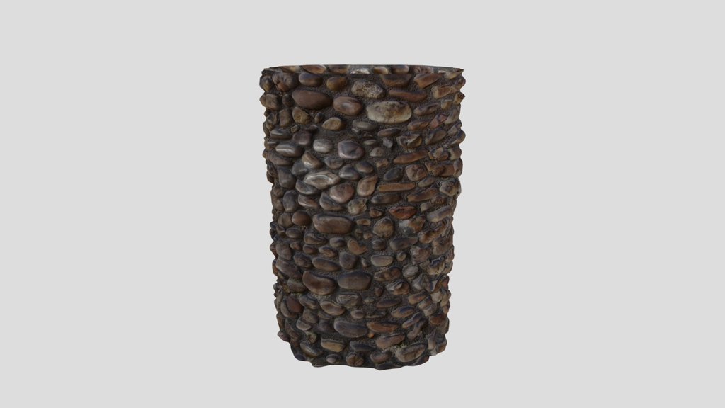 Stone Cylinder Post Pillar River Cobble