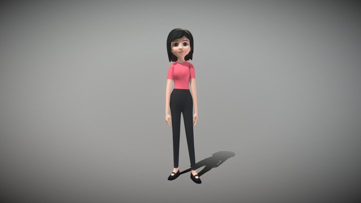 Cartoon Woman 3D Model