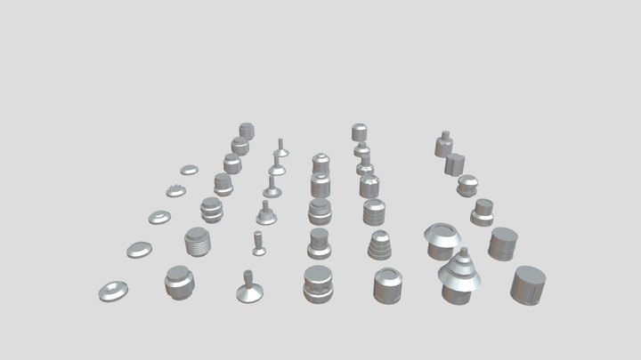 Assorted Kitbash Machine/Gadget Cylinders 1 3D Model