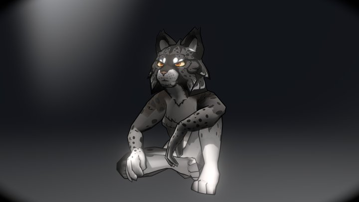 Anthro Lynx Character + Outlines 3D Model