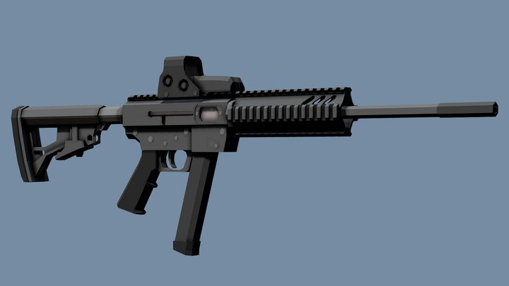 Low-Poly Just Right Carbine – Gratis 3D-model STL