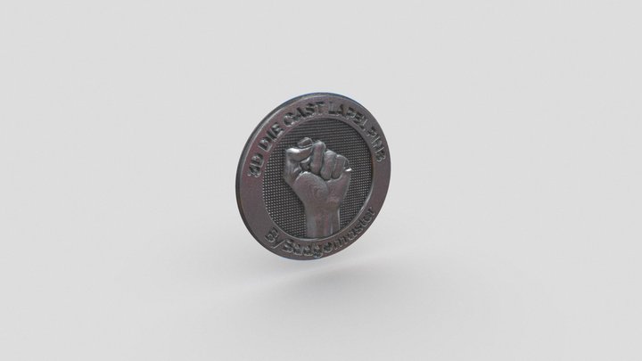 3D Die cast lapel badge 3D Model