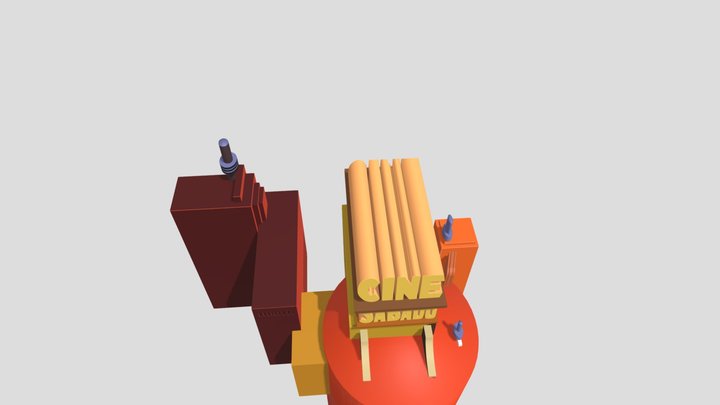 Cine Sábado logo (2008-) remake (2022 UPDATED) 3D Model