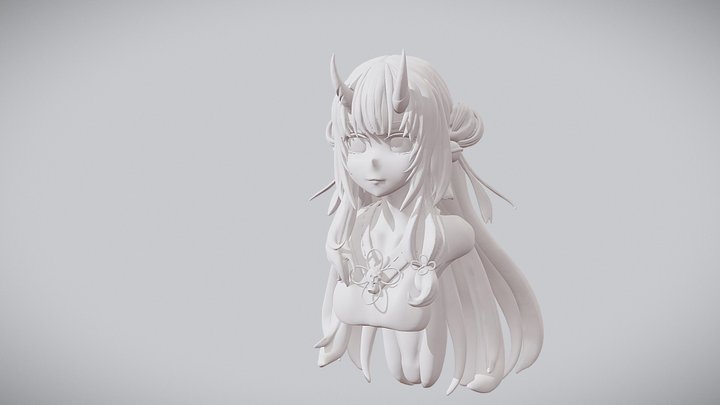 お嬢 - Nakiri Ayame sculpt 3D Model