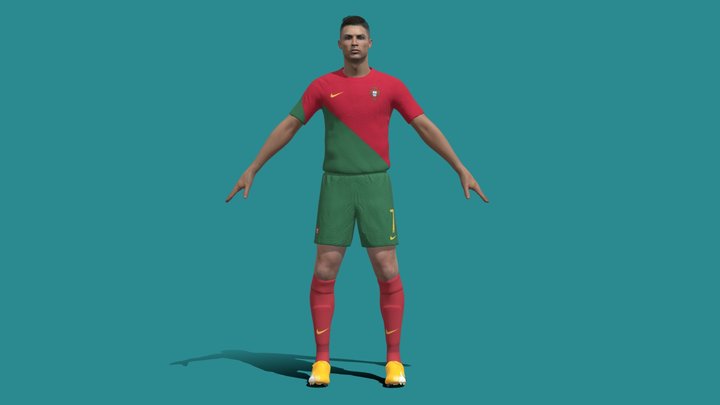 3D Rigged Ronaldo Portugal Worldcup 2022 3D Model