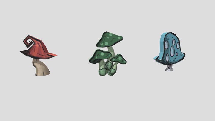 Mushroom Trio [Don't Starve] – Kostenloses 3D-Modell STL