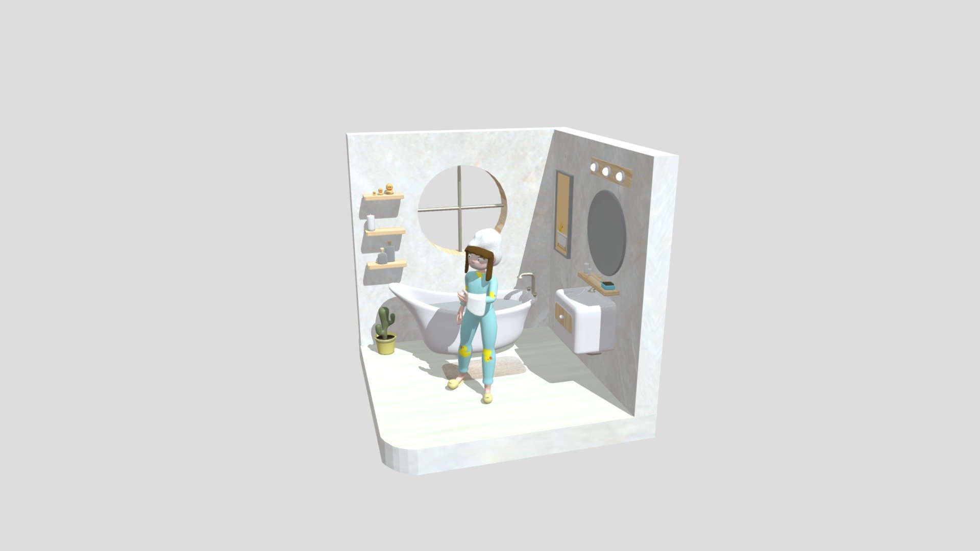 Bathroom Diorama +Tjor - Download Free 3D model by Leila Tjor ...