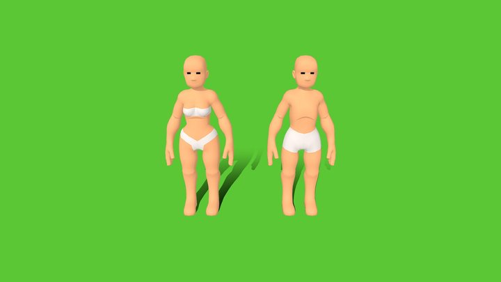 LowLY Poly - Cartoon Human Characters 3D Model