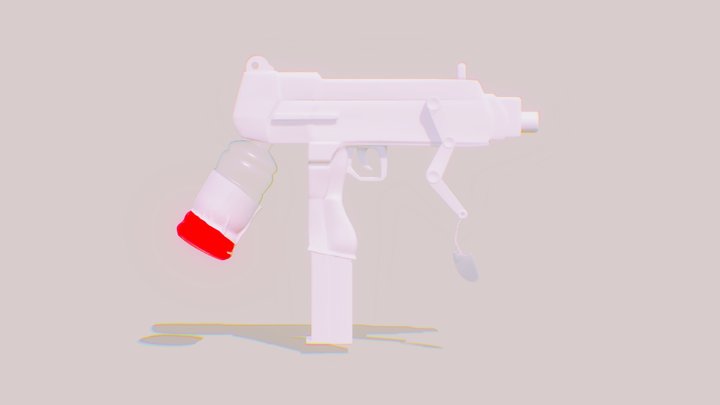 High Poly Gun 3D Model