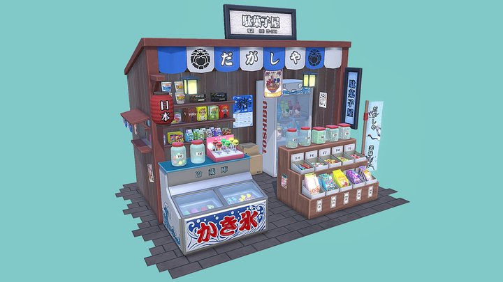 Japanese Sweet Store 3D Model