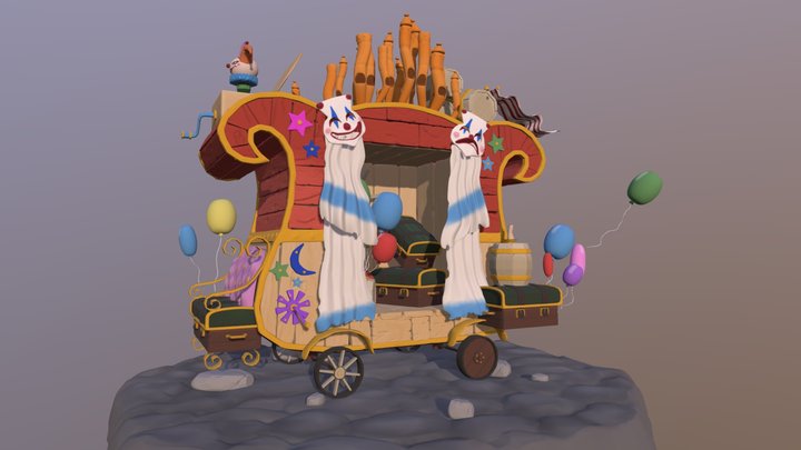 Sculptin EXAM - The Traveling Wagon 3D Model