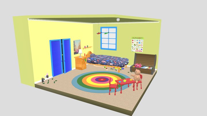 Sam's Bedroom 3D Model
