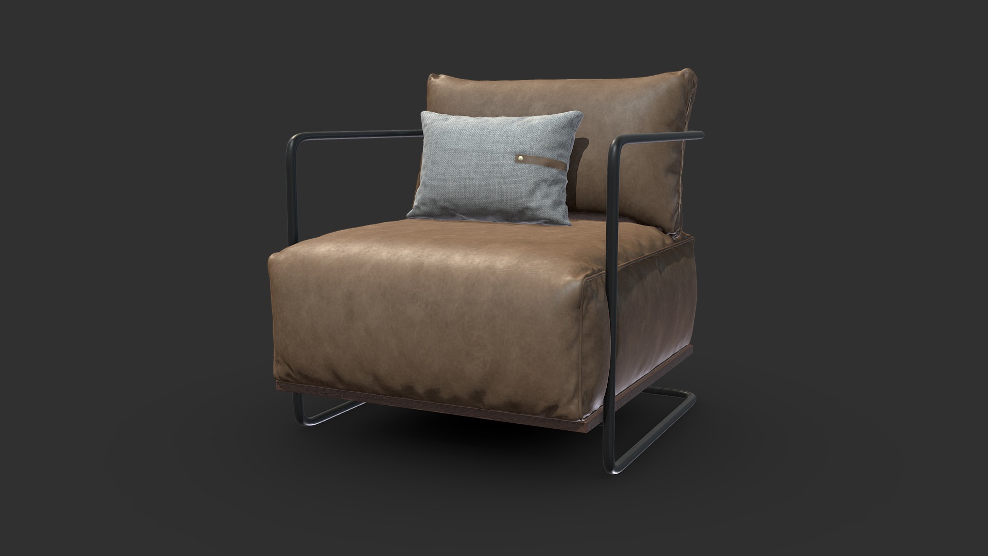 3D model Colin Chair - This is a 3D model of the Colin Chair. The 3D model is about a chair with a pillow.