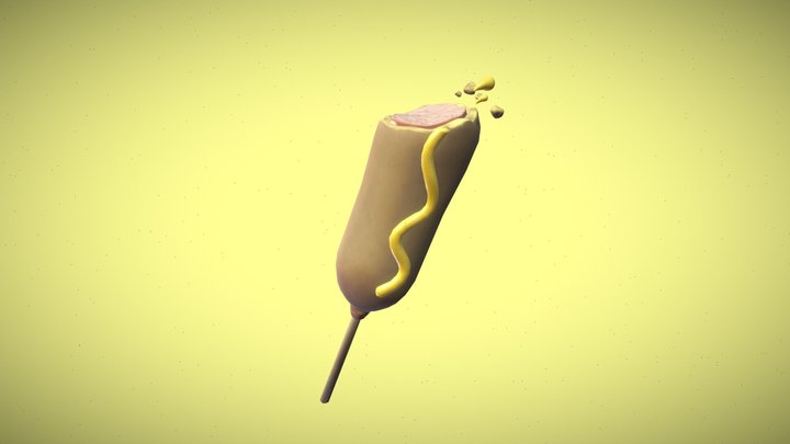 Stylized Corn Dog Model 3D Model