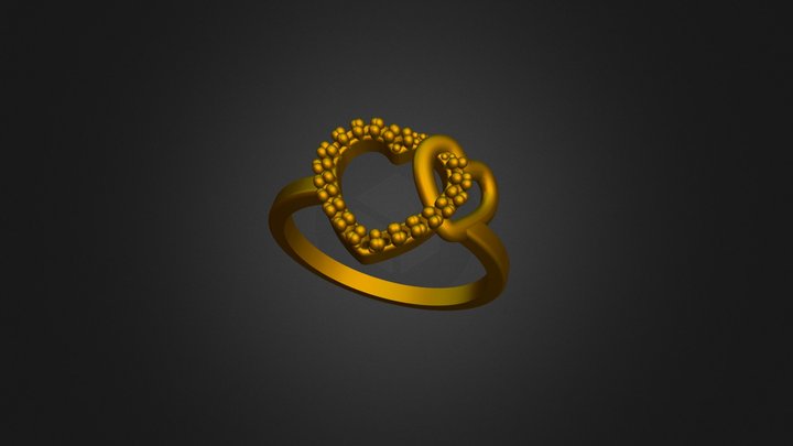 Ring Heart Zircon 3D Model