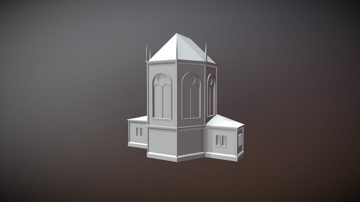 Protestant Salvator church-Concept 3-Choir apse 3D Model
