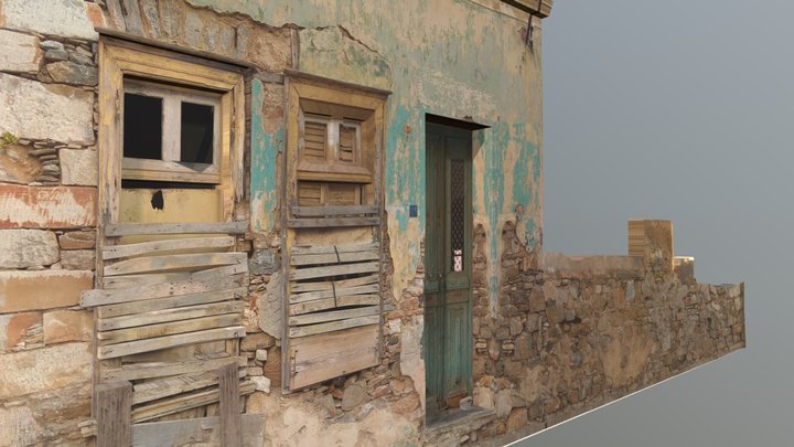 house Syros Greece Ruins 3D Model