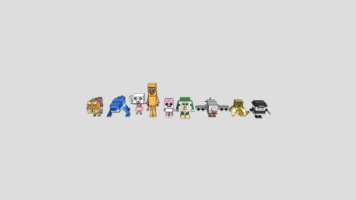 Voxel Brainrot Character 3D Model
