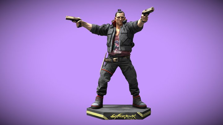 Cyberpunk Dual-Pistol Action Jesse Figurine – Free 3D Model STL