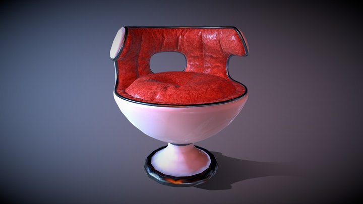 Round chair in the Art Nouveau style 3D Model