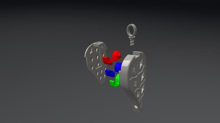 NewCharm Leaf Pendant - Exploded 3D Model