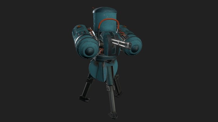 Fallout 4 turret (my vision) 3D Model