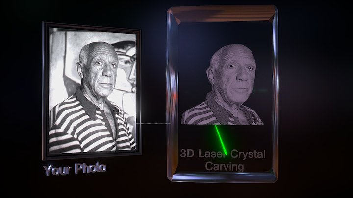 2D Photo TO 3D Model for Laser Crystal Carving 3D Model