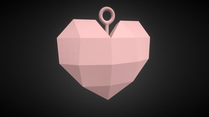 Polygon Heart - Pendant necklace for 3D printing 3D Model
