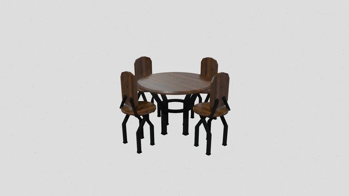 Table 2 & Chairs 3D Model