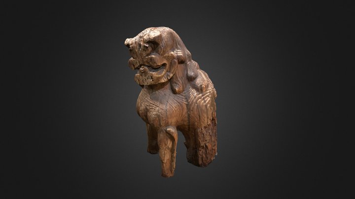 山王神社　木製獅子 3D Model