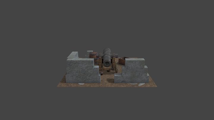 Cannon w/ Environment 3D Model