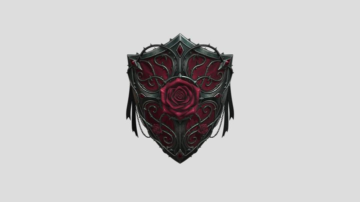 Crimson Rose Shield – Free 3D Model STL