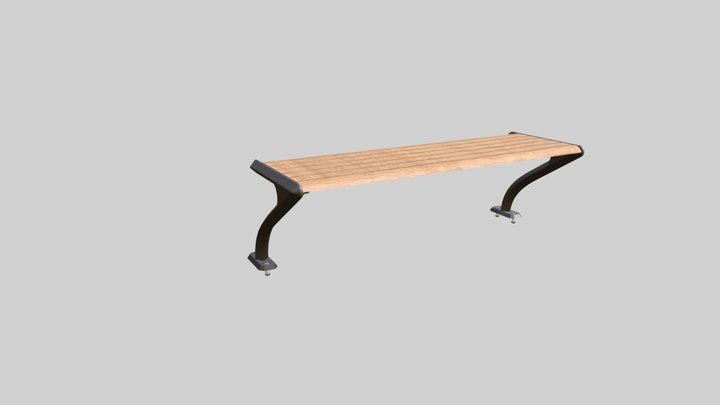 Banco sin respaldo 3D Model